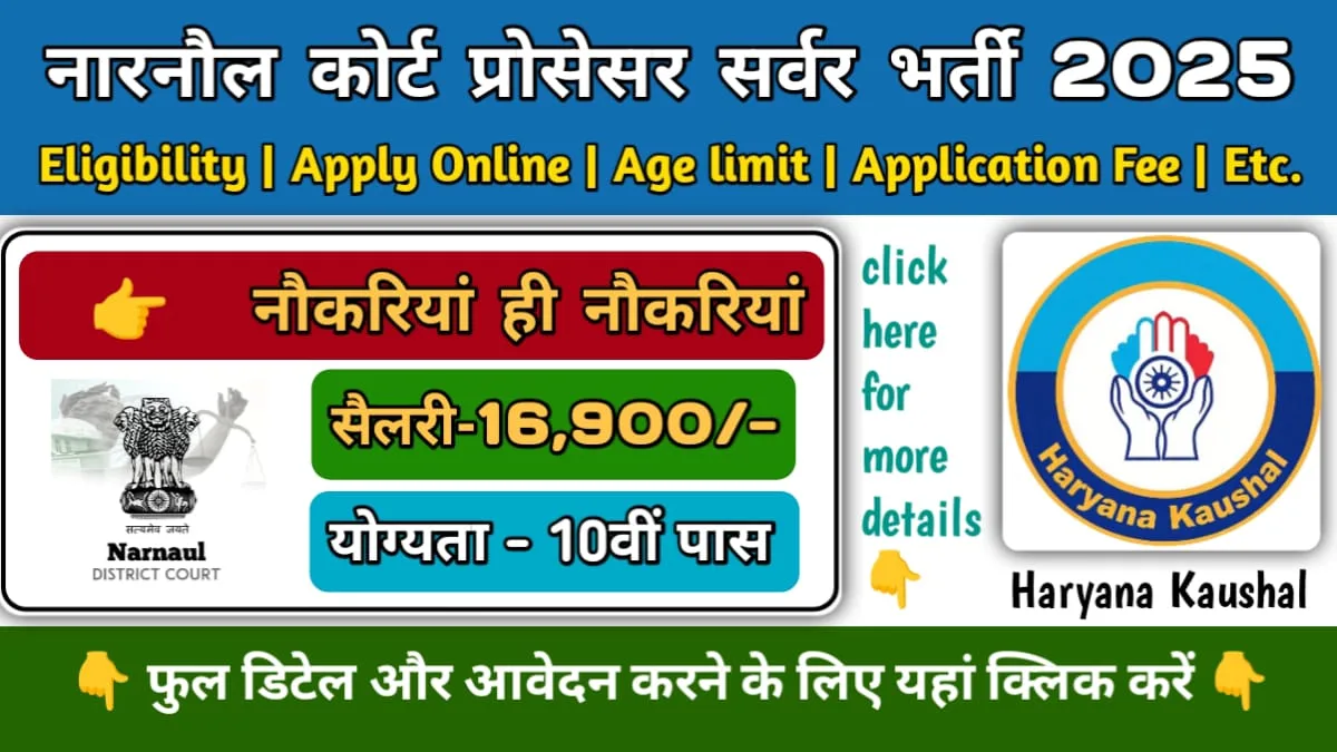 Narnaul Court Process Server Recruitment 2025